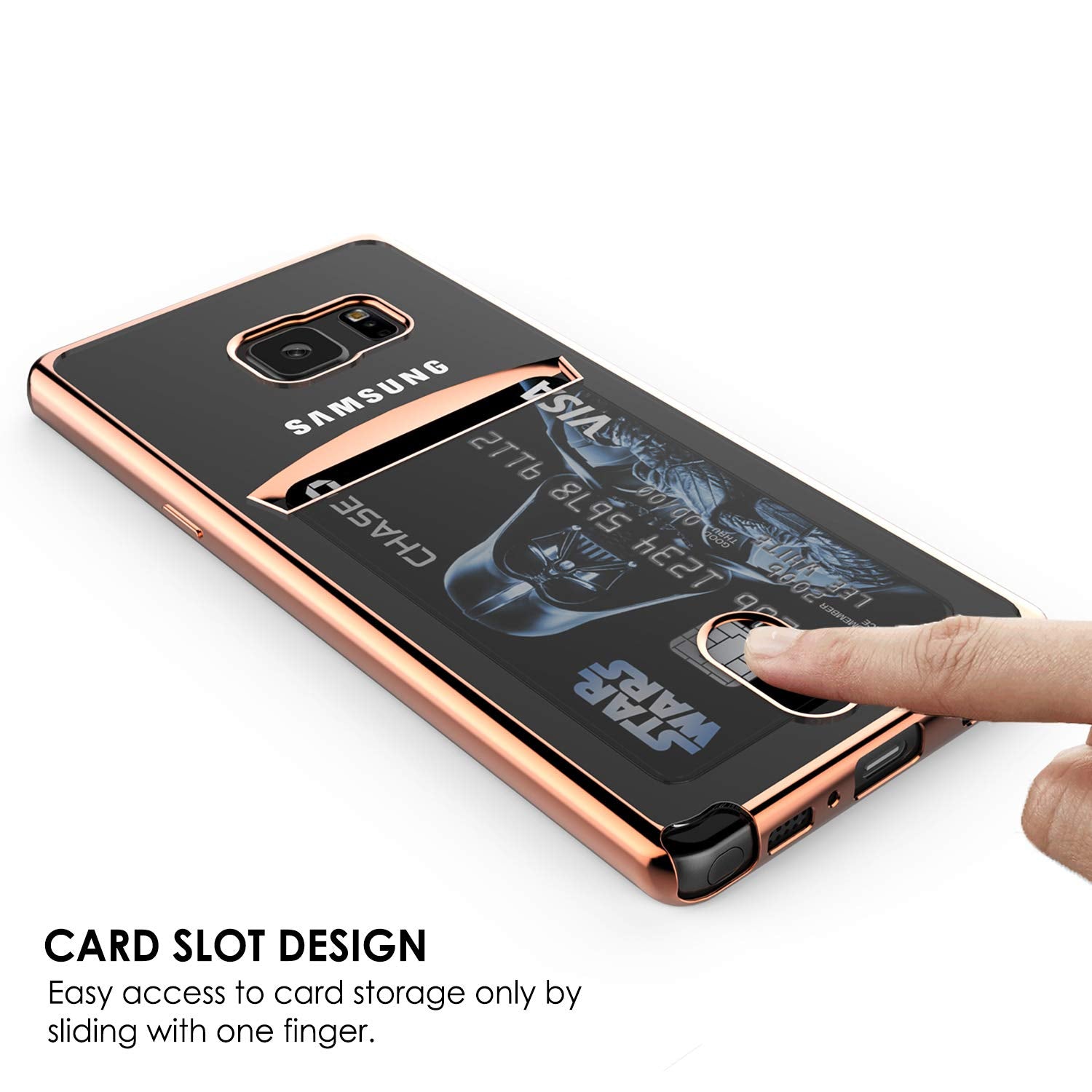 Galaxy Note FE Case, PUNKCASE® LUCID Rose Gold Series | Card Slot | SHIELD Screen Protector | Ultra fit