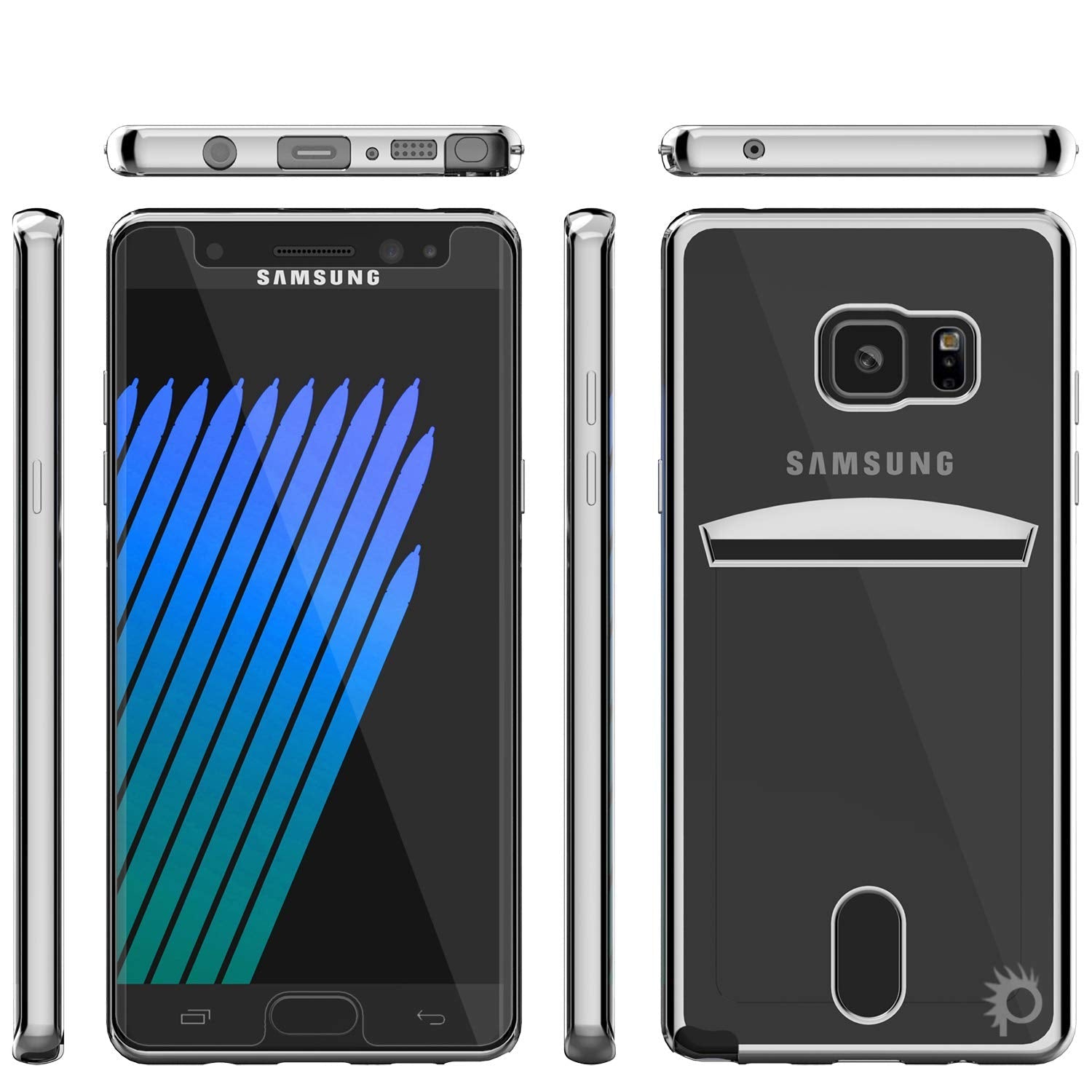 Galaxy Note FE Case, PUNKCASE® LUCID Silver Series | Card Slot | SHIELD Screen Protector | Ultra fit