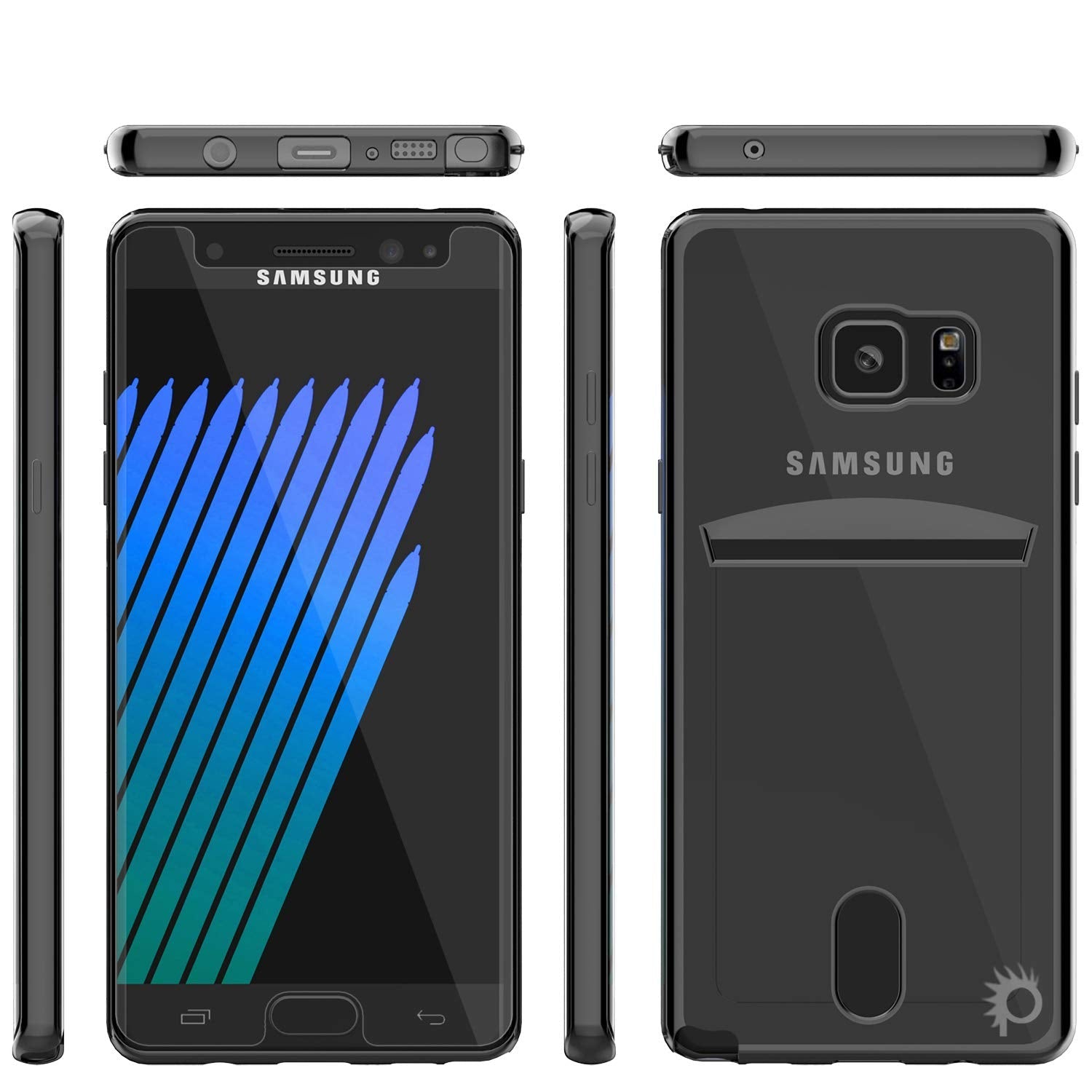 Galaxy Note FE Case, PUNKCASE® LUCID Black Series | Card Slot | SHIELD Screen Protector | Ultra fit