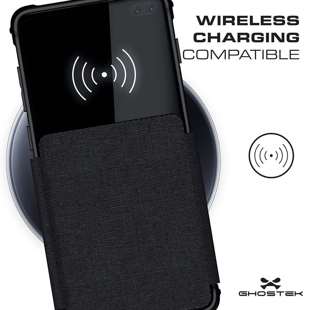 EXEC 3 para Galaxy S10 5G Capa de Carteira de Couro Flip [Cinza]
