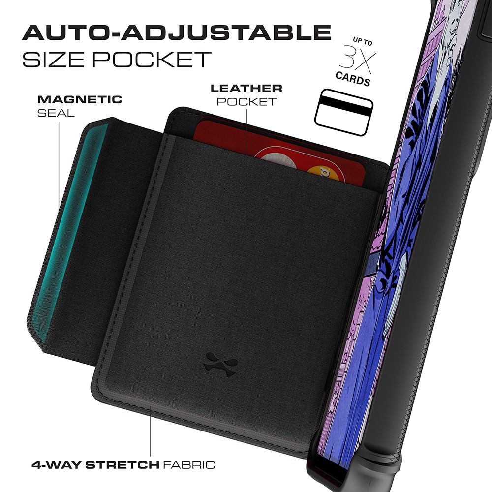 EXEC 3 para Galaxy S10 5G Estojo de Couro Flip Wallet [Preto]