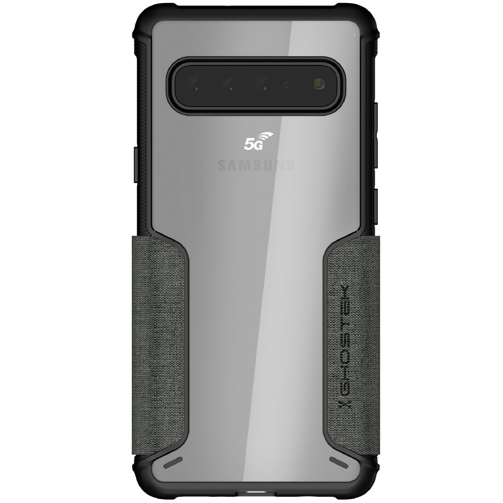 EXEC 3 para Galaxy S10 5G Capa de Carteira de Couro Flip [Cinza]