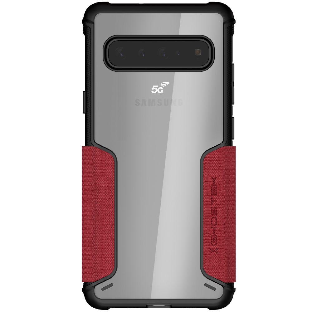 EXEC 3 para Galaxy S10 5G Capa de Carteira Flip em Couro [Vermelho]