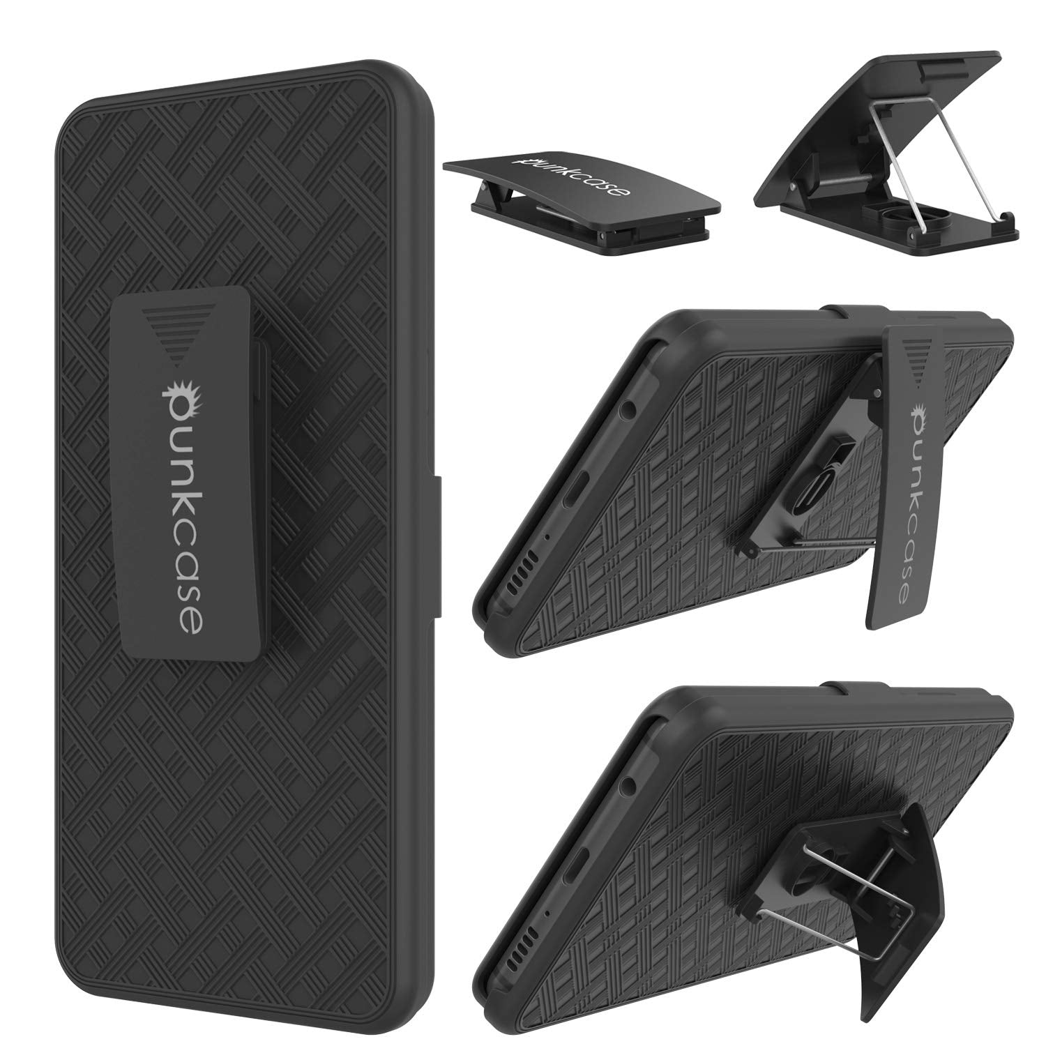 Capa Punkcase Galaxy S10 5G com Protetor de Tela, Clip de Cinto [Preto]