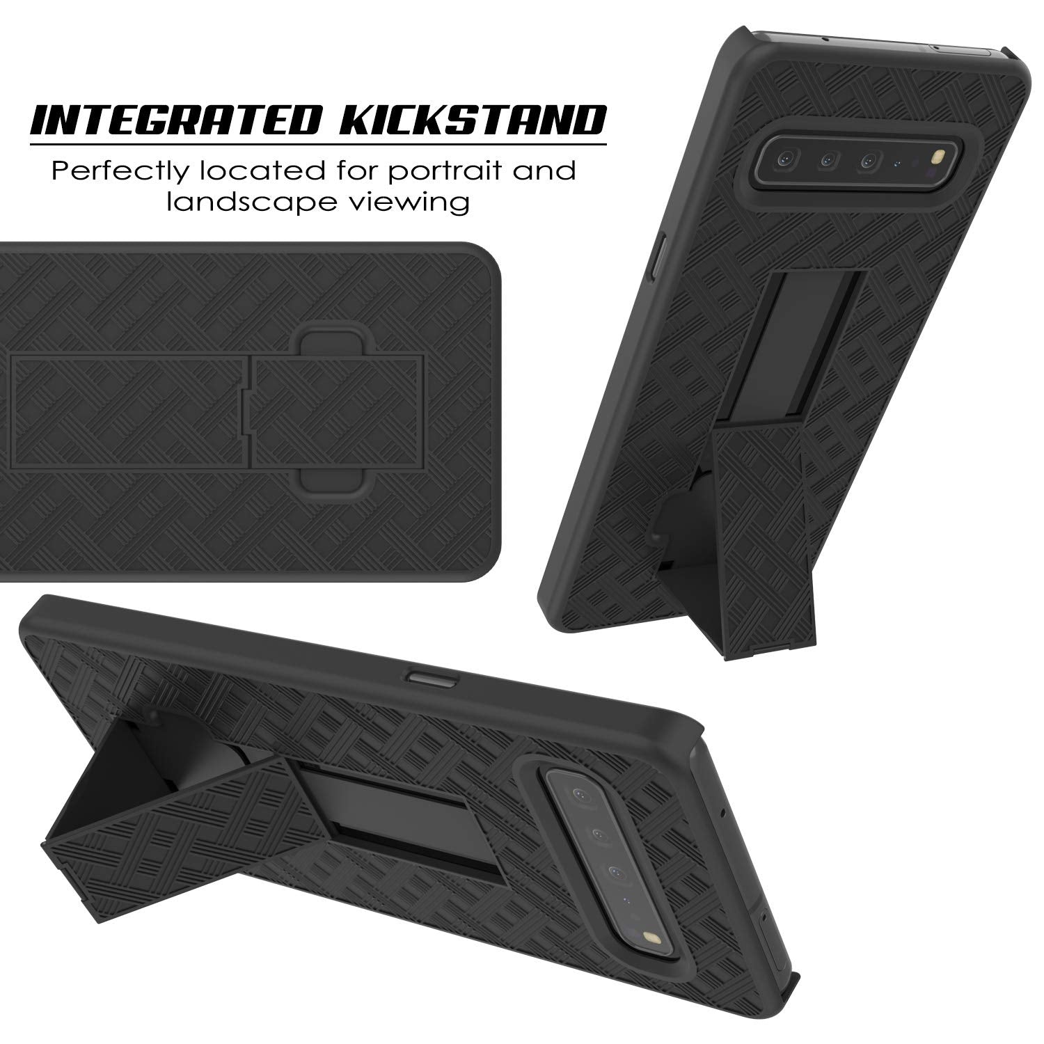 Capa Punkcase Galaxy S10 5G com Protetor de Tela, Clip de Cinto [Preto]
