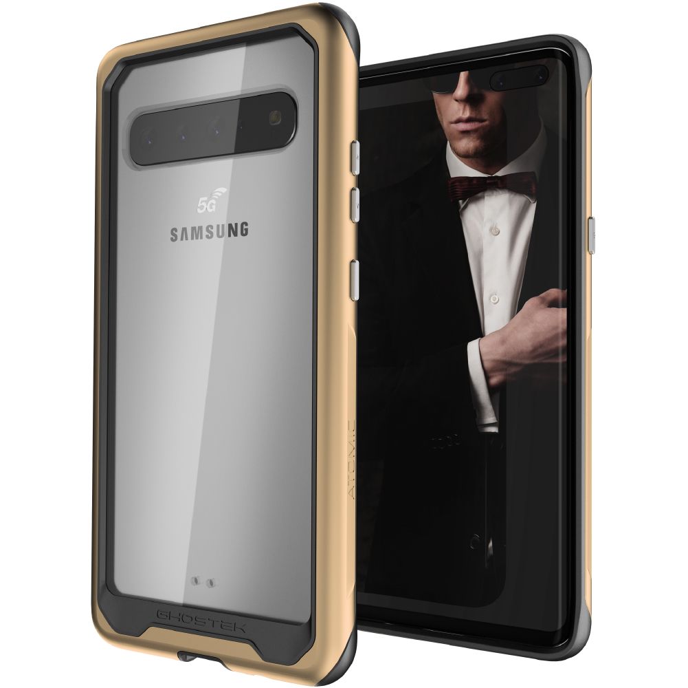 Capa Slim Atômica 2 para Galaxy S10 5G - Capa de Alumínio de Grau Militar [Ouro]