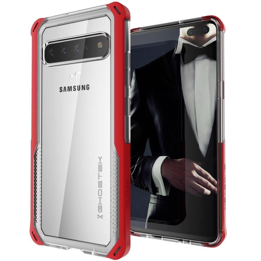 Capa híbrida à prova de choque CLOAK 4 para Galaxy S10 5G [Vermelho]
