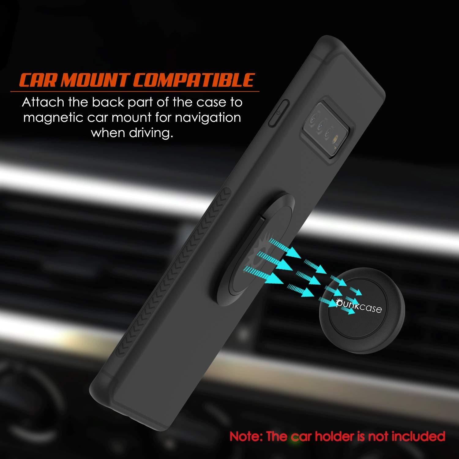 Capa Galaxy S10, Punkcase Magnetix protetora de TPU com suporte, protetor de tela [Preto]