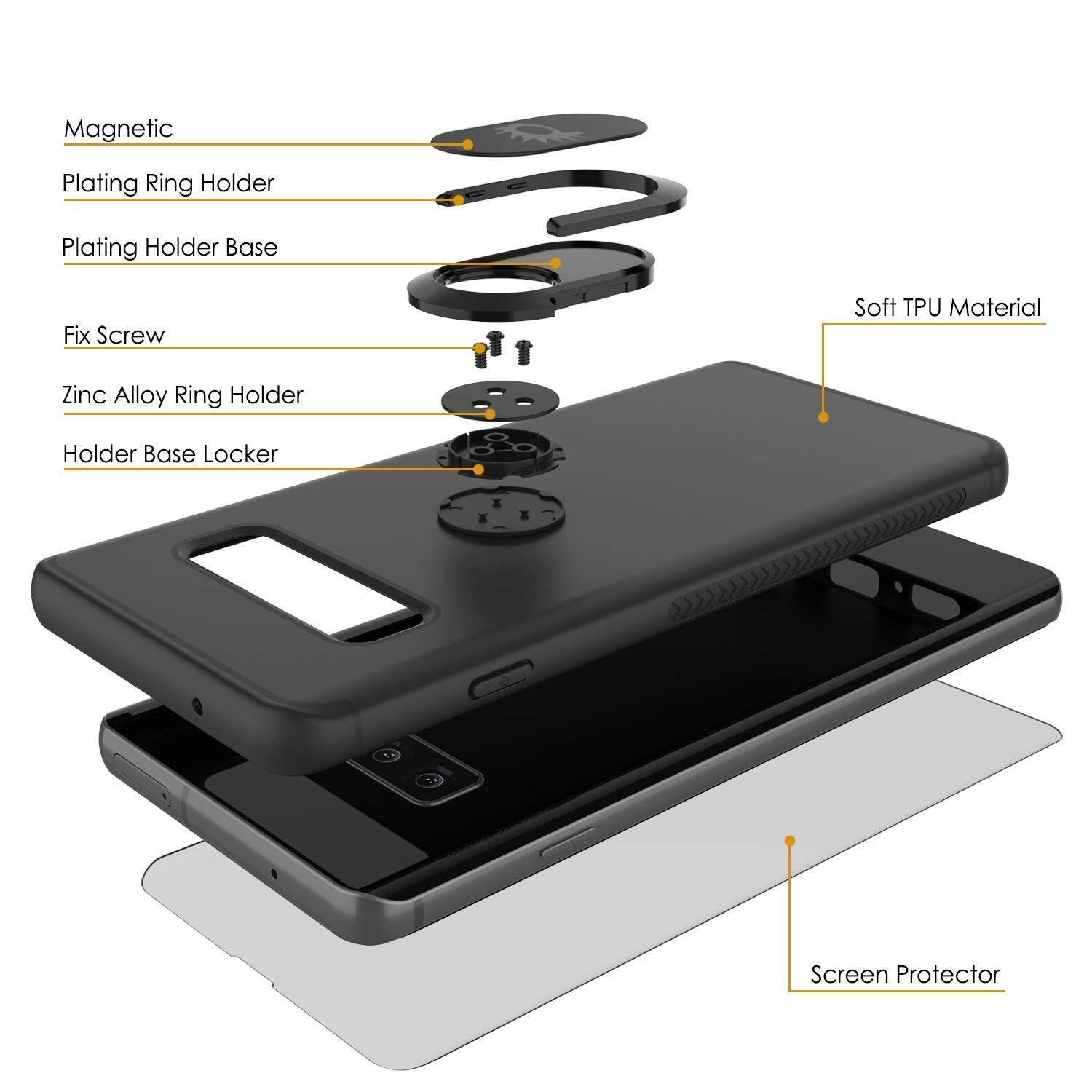 Capa Galaxy S10, Punkcase Magnetix protetora de TPU com suporte, protetor de tela [Preto]