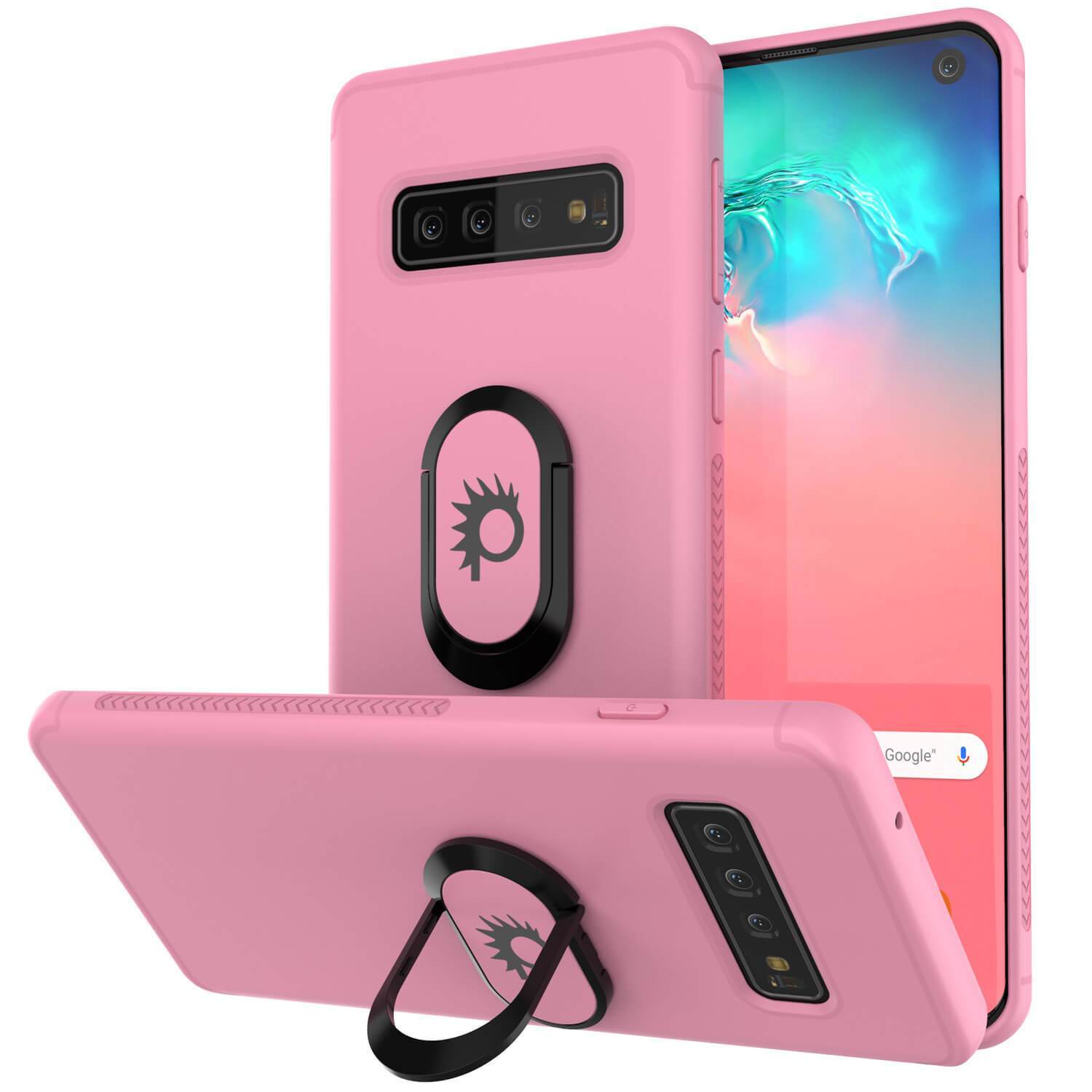 Capa Galaxy S10, capa protetora Punkcase Magnetix em TPU com suporte, protetor de tela [Cor-de-Rosa]