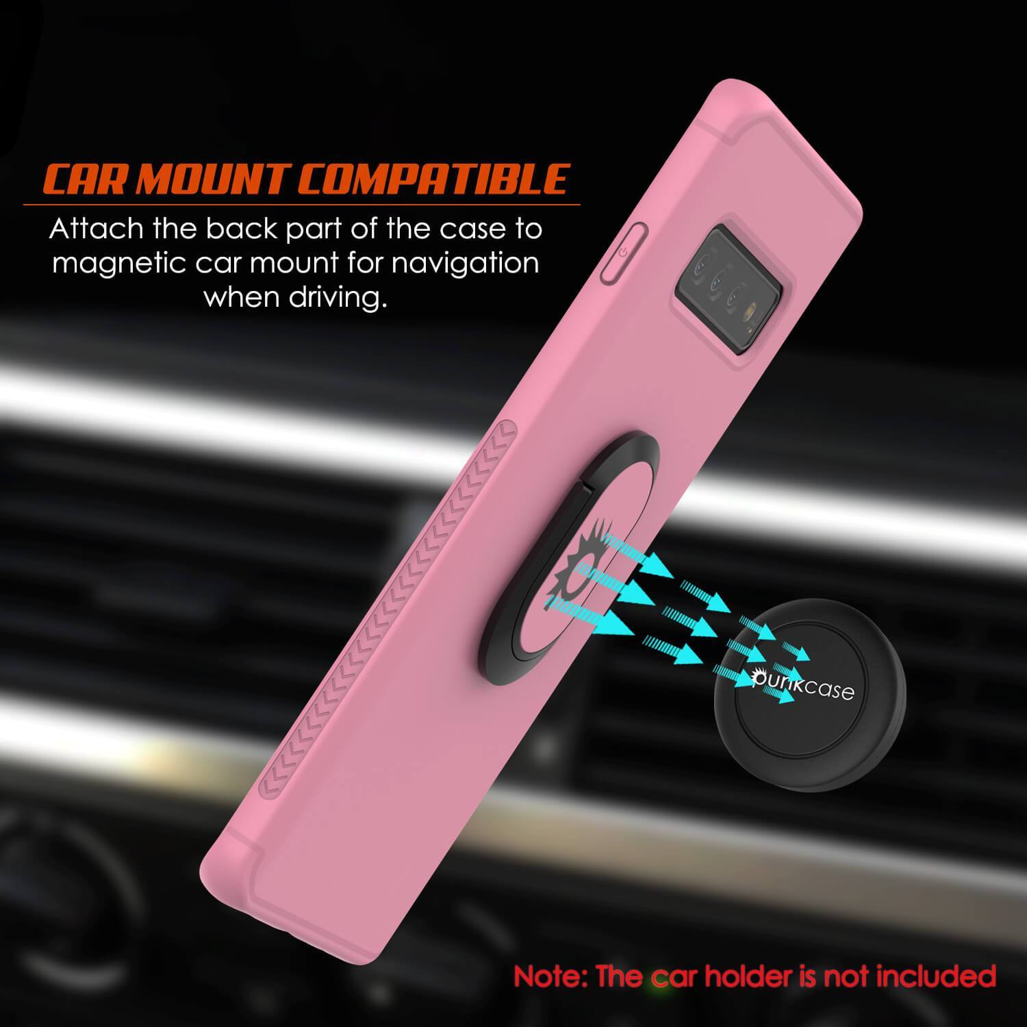 Capa Galaxy S10, capa protetora Punkcase Magnetix em TPU com suporte, protetor de tela [Cor-de-Rosa]