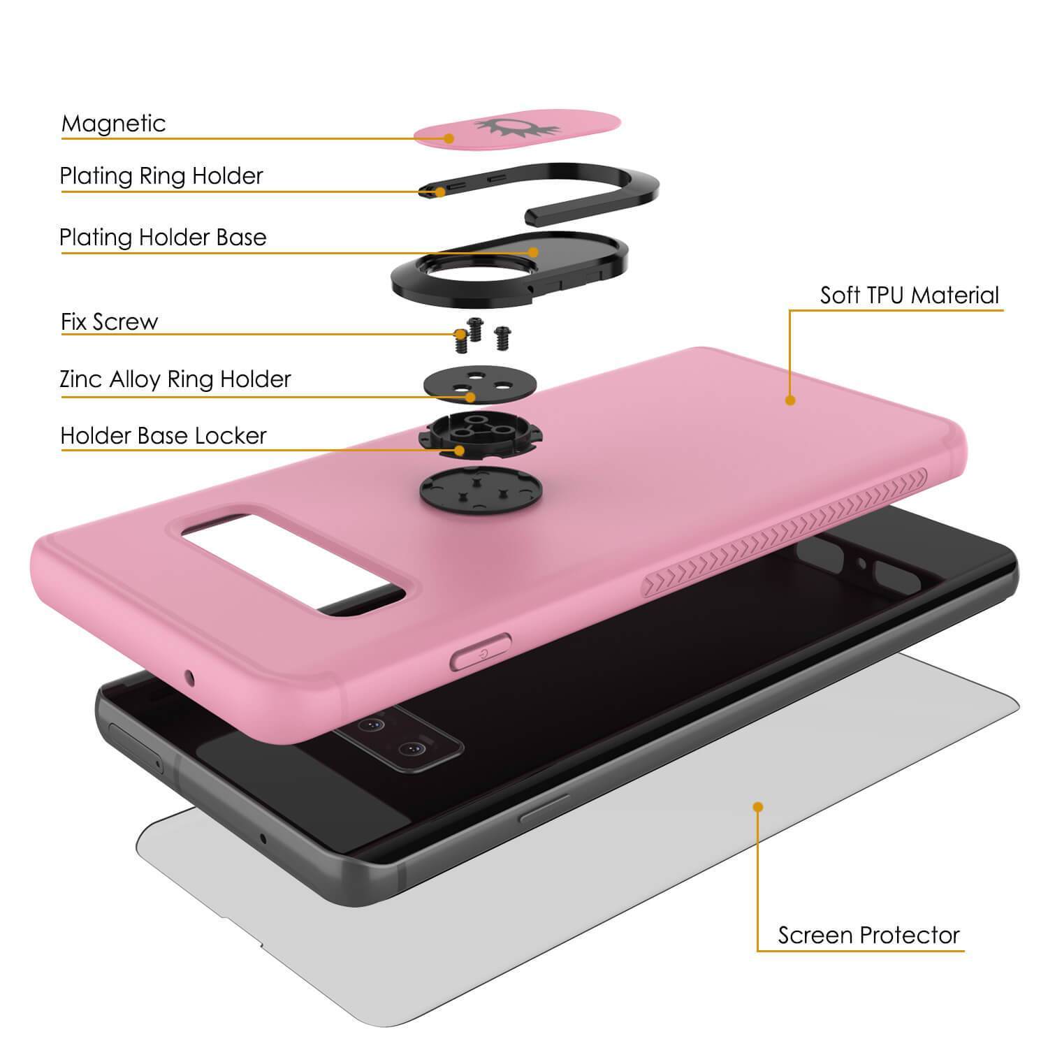 Capa Galaxy S10, capa protetora Punkcase Magnetix em TPU com suporte, protetor de tela [Cor-de-Rosa]