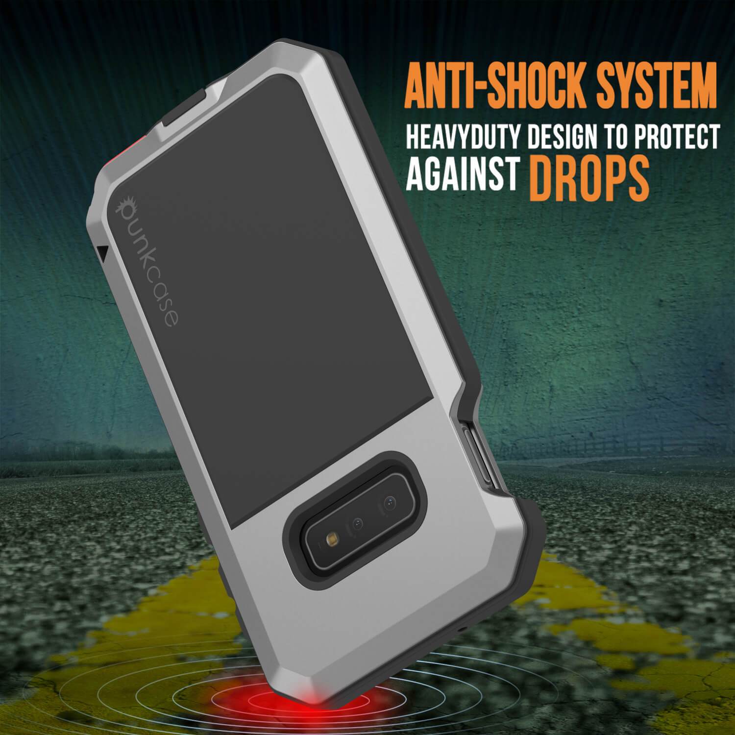 Capa de metal Galaxy S10e, capa resistente de grau militar de dever pesado [prata]