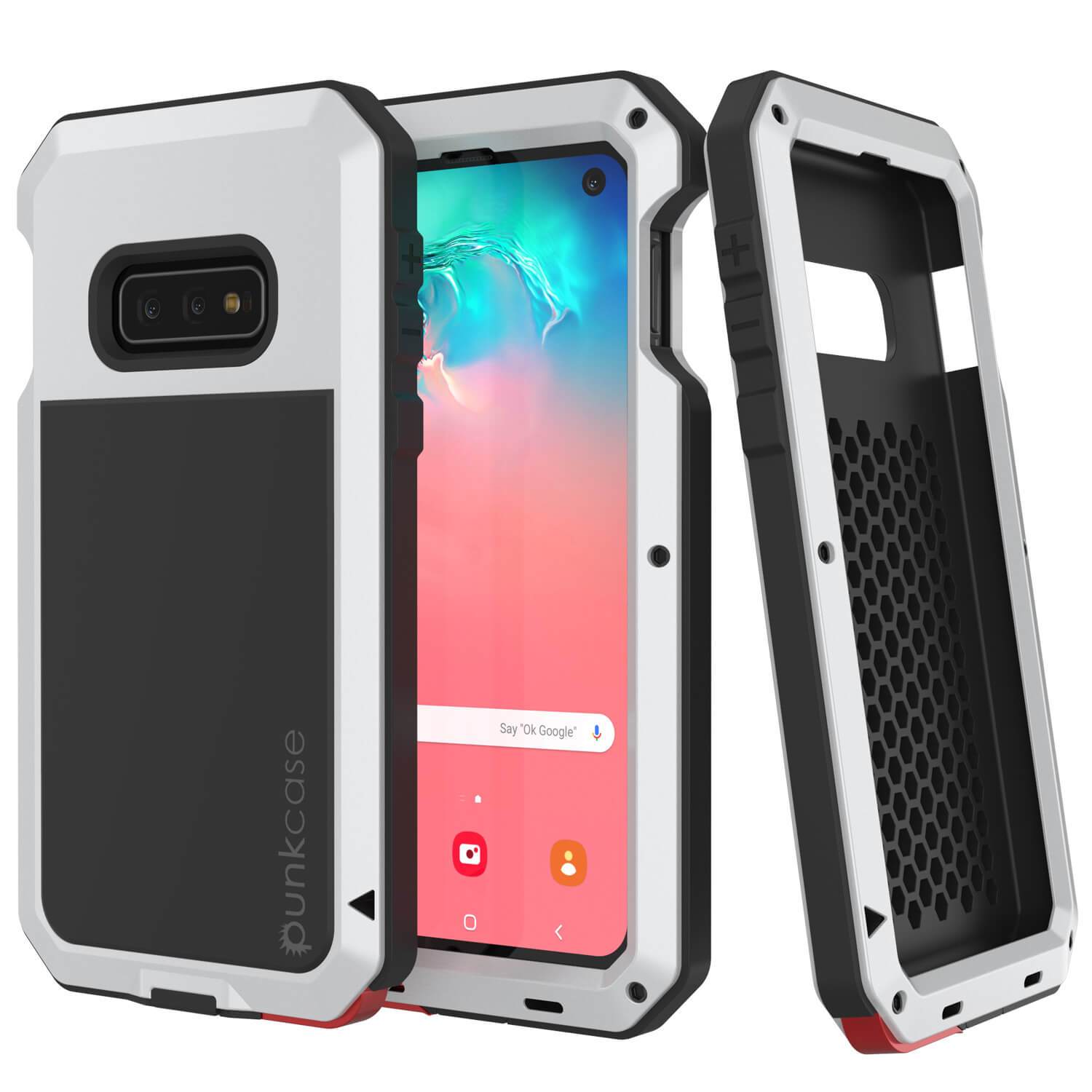Capa de Metal Galaxy S10e, Resistente de Grau Militar, Cobertura Resistente [Branco]
