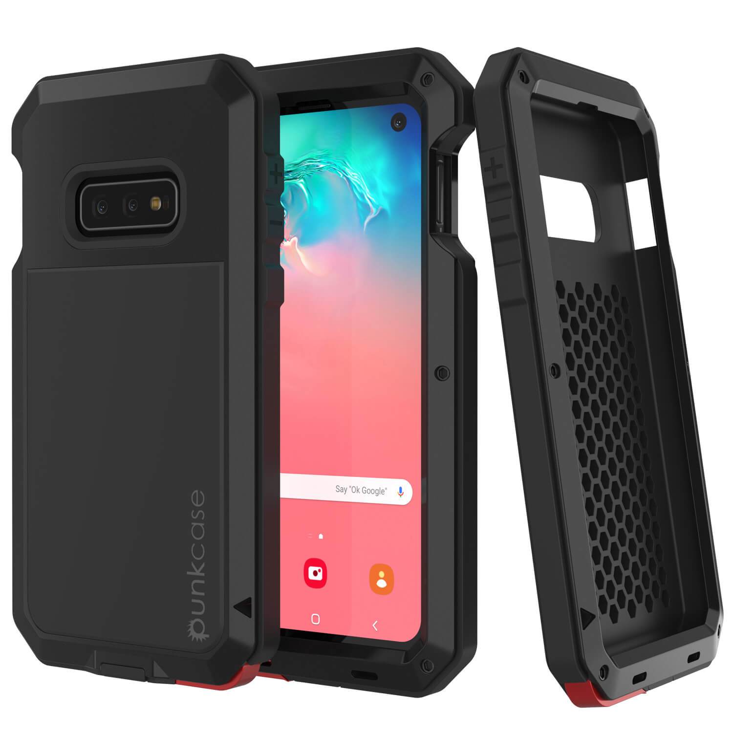 Capa de metal Galaxy S10e, capa resistente de armadura militar de grau pesado [preto]