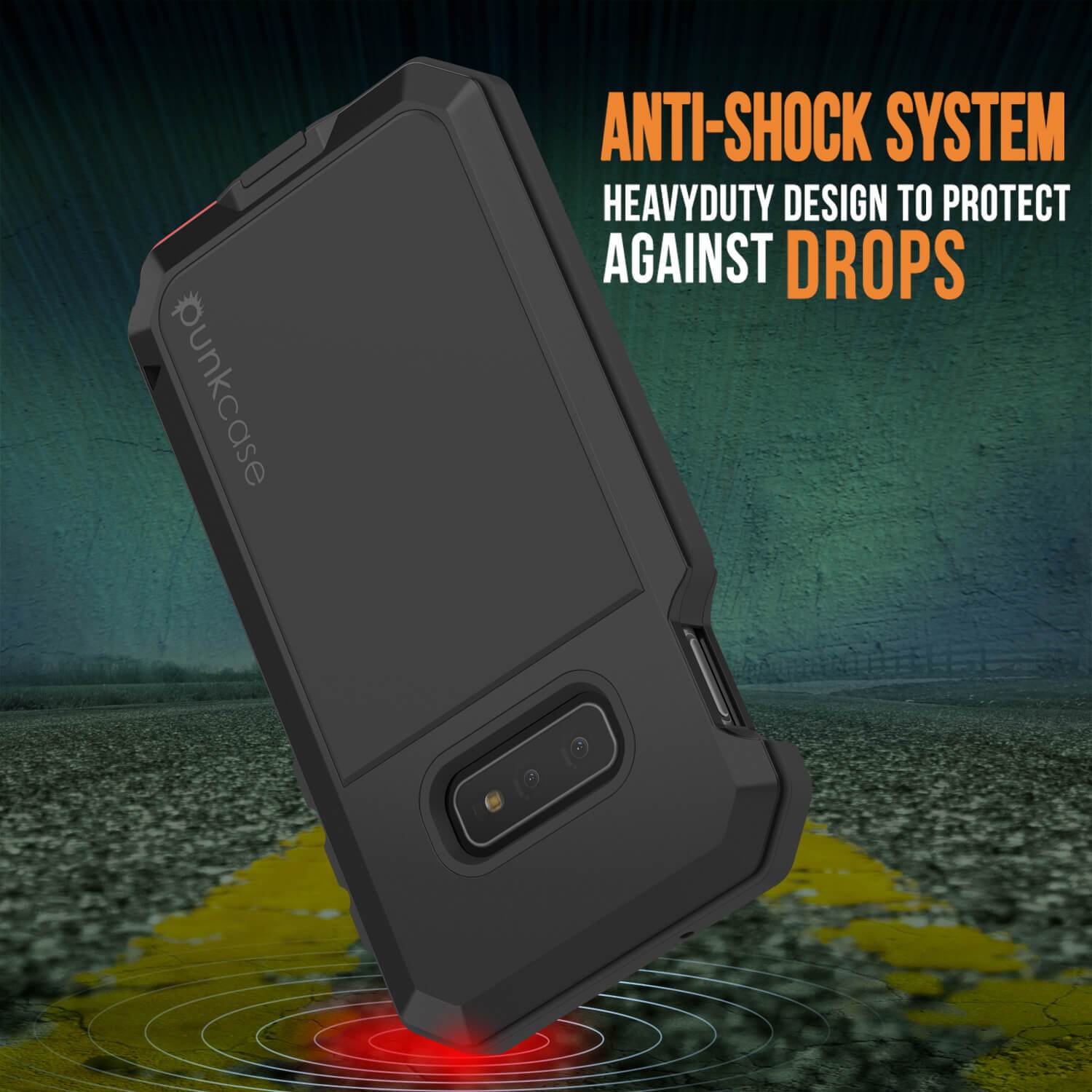 Capa de metal Galaxy S10e, capa resistente de armadura militar de grau pesado [preto]