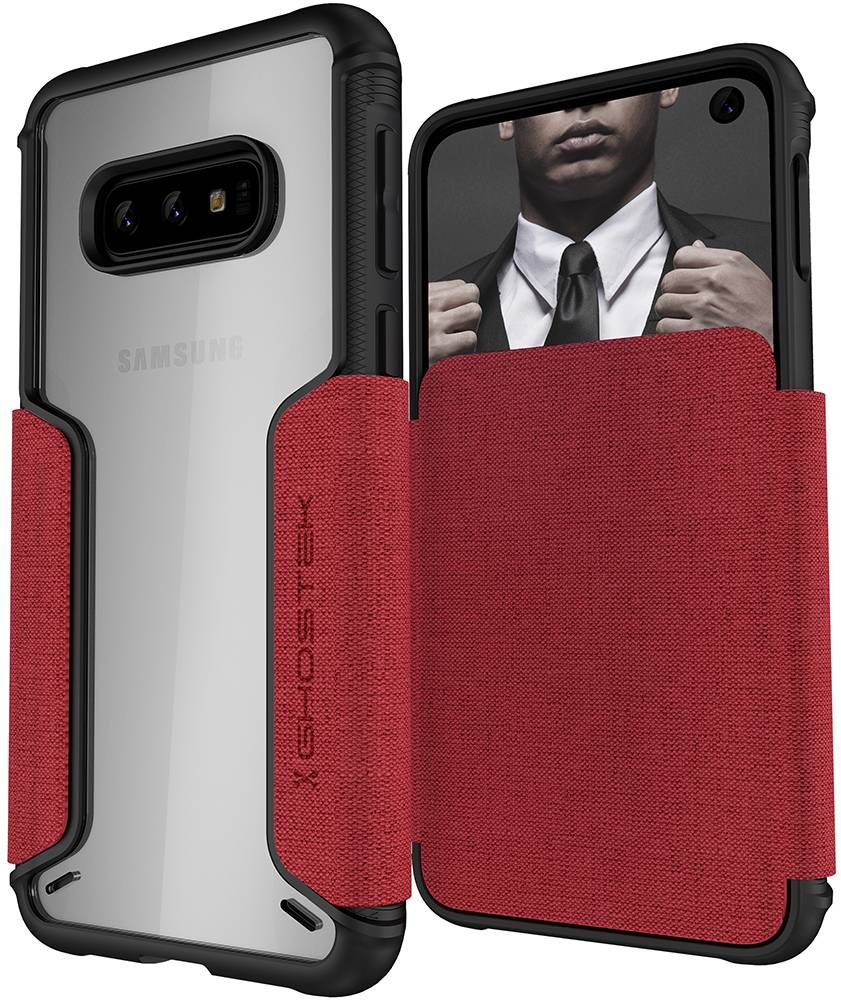 Capa de carteira Galaxy S10e | Série Exec 3 [Vermelho]