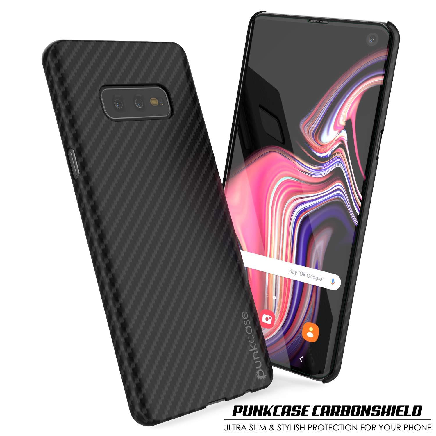 Capa Galaxy S20 Ultra Plus, Punkcase CarbonShield, Resistente e Ultra Fina, Capa de Couro PU Preta em Duas Peças de Camada Dupla (Estilo Fibra de Carbono)