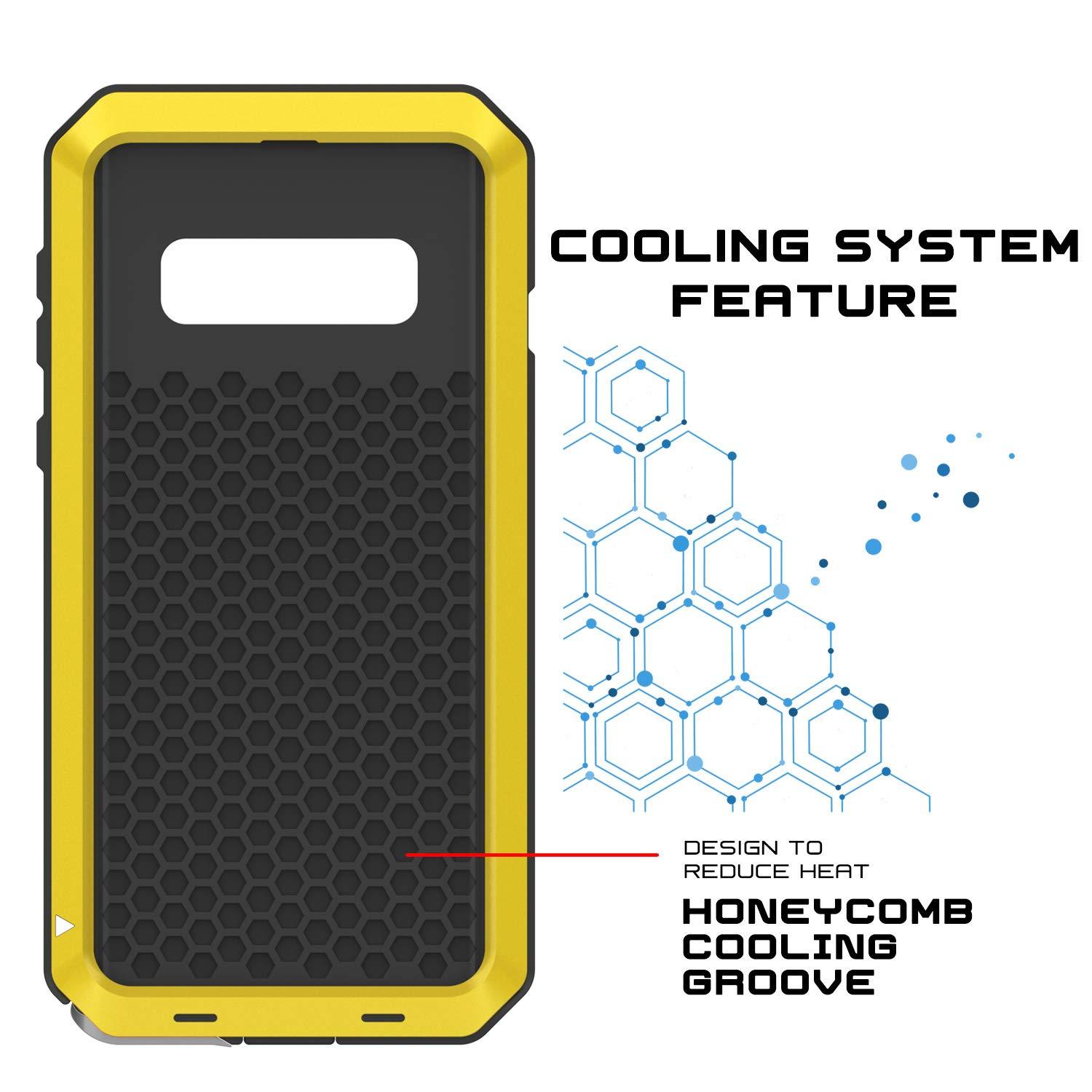 Capa de metal para Galaxy S10, de alta resistência, feita com material militar robusto [Neon]