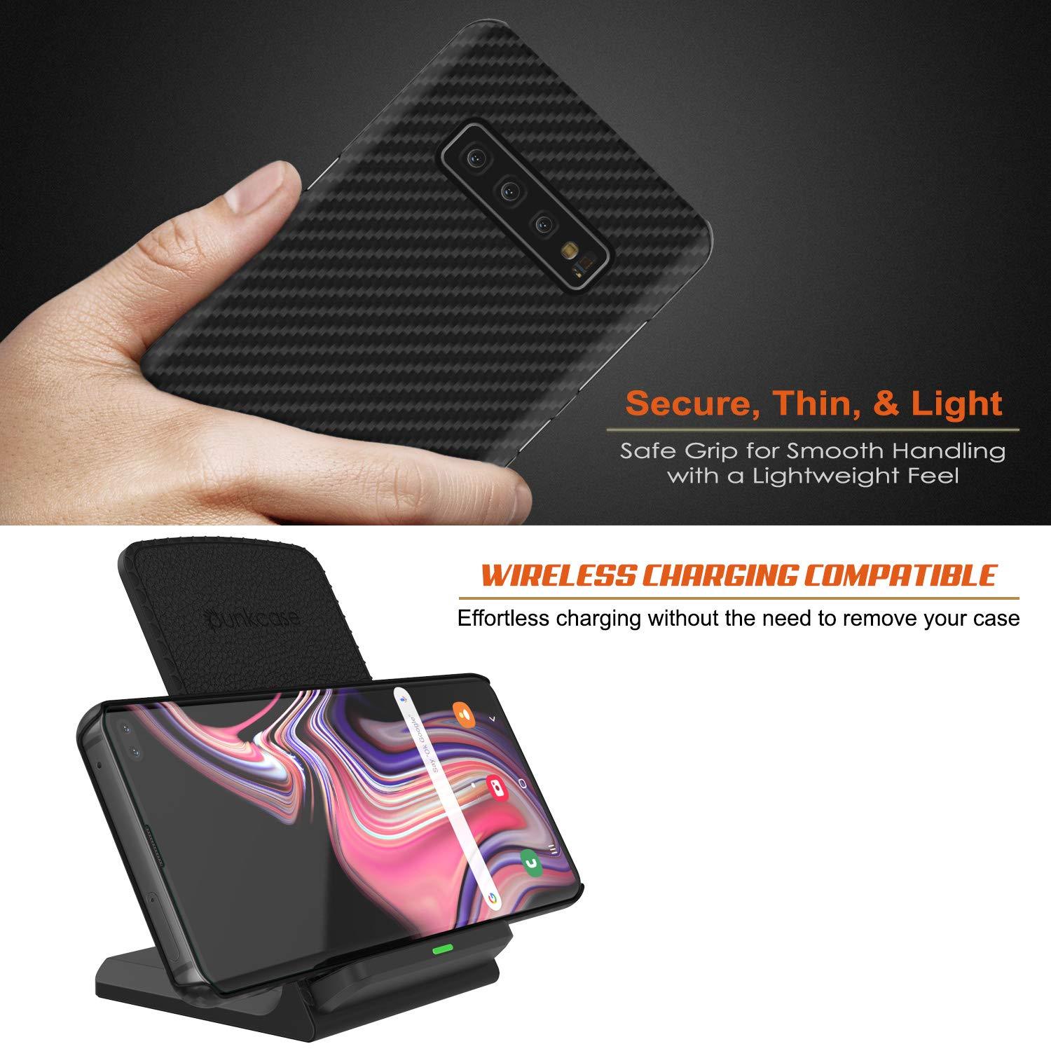 Capa Galaxy S20+ Plus, Punkcase CarbonShield, Resistente e Ultra Fina Capa de Couro PU em Duas Peças Preto Jet (Estilo Fibra de Carbono)