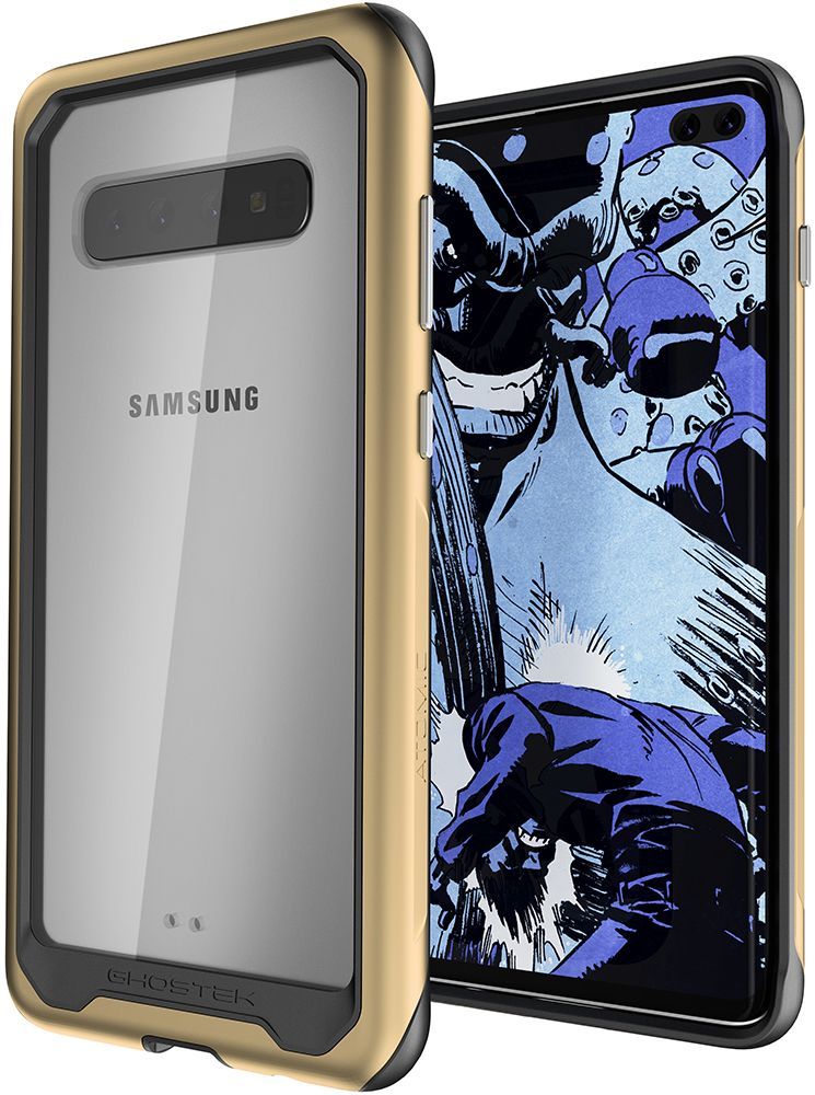 Capa de alumínio de qualidade militar para Galaxy S10+ Plus | Série Atomic Slim 2 [Dourado]