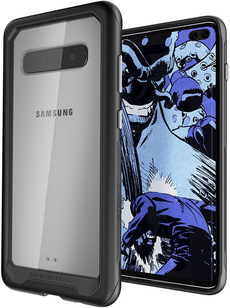 Capa de alumínio de qualidade militar Galaxy S10+ Plus | Série Atomic Slim 2 [Preto]