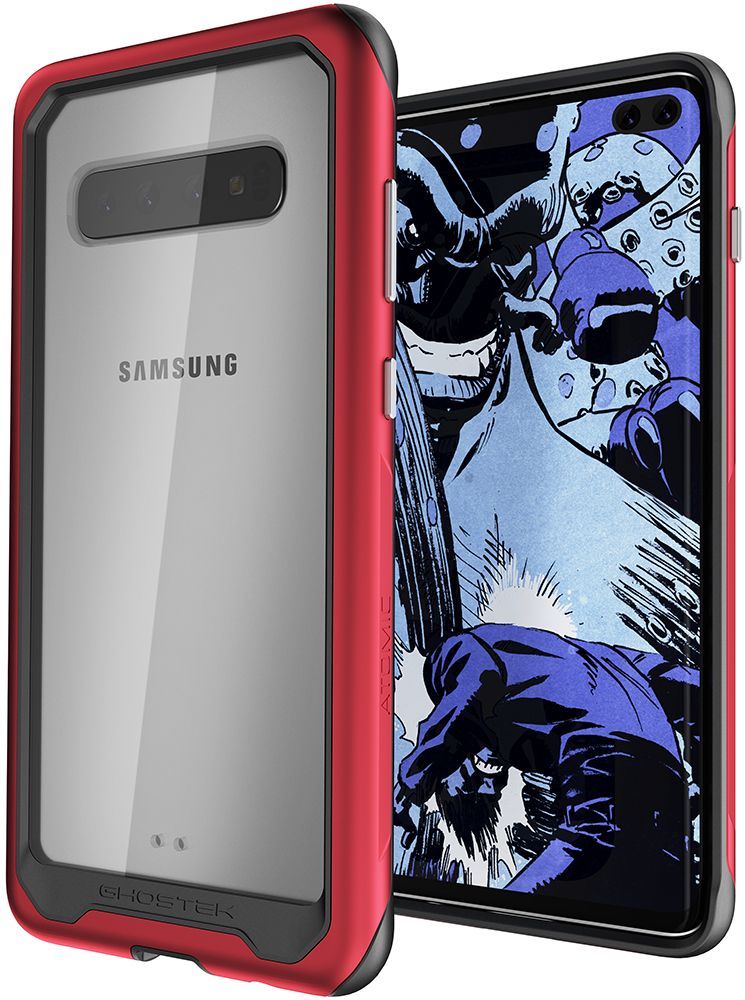 Capa de alumínio de grau militar Galaxy S10+ Plus | Série Atomic Slim 2 [Vermelha]