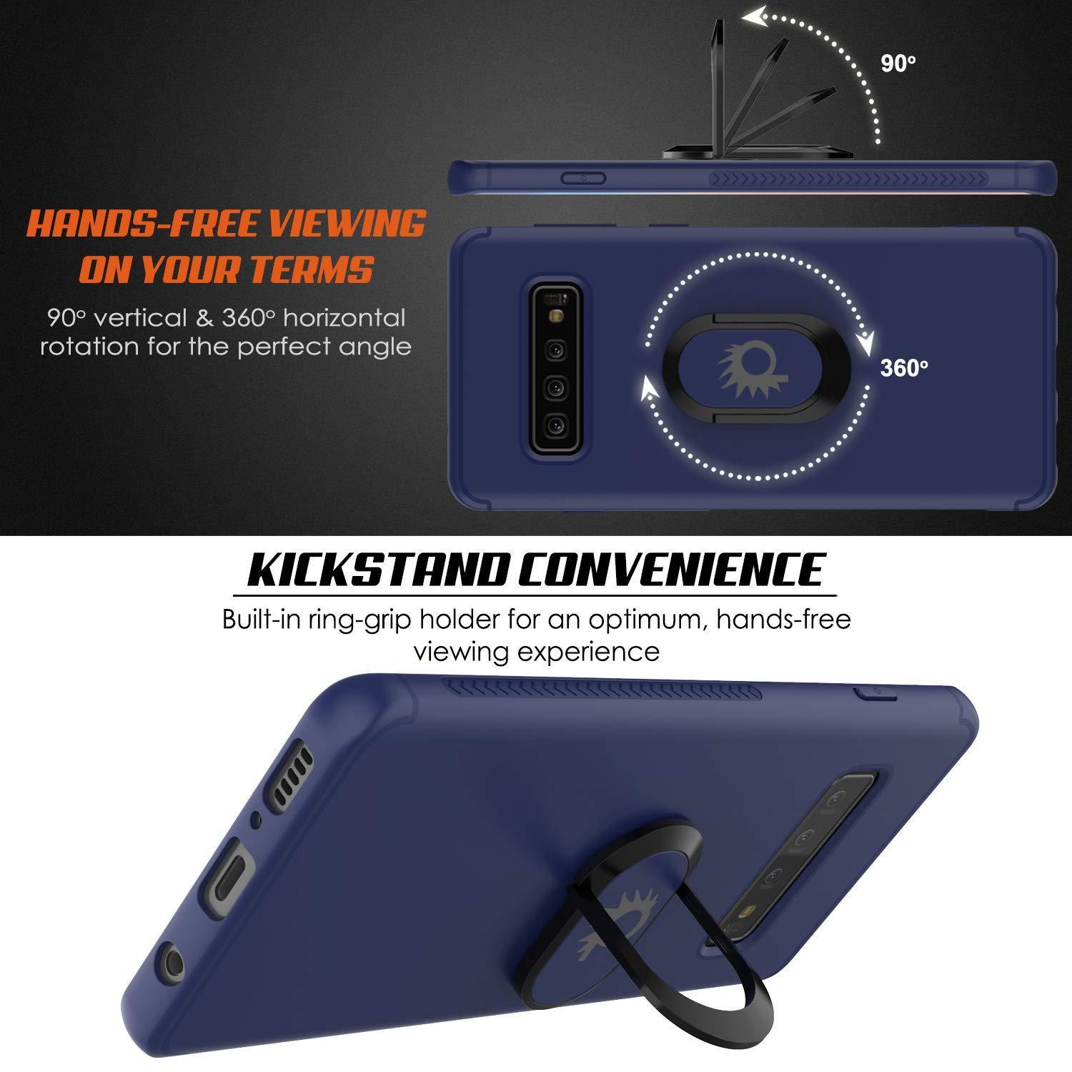Galaxy S10+ Plus, Capa Protetora TPU Punkcase Magnetix com Suporte e Protetor de Tela [Azul]