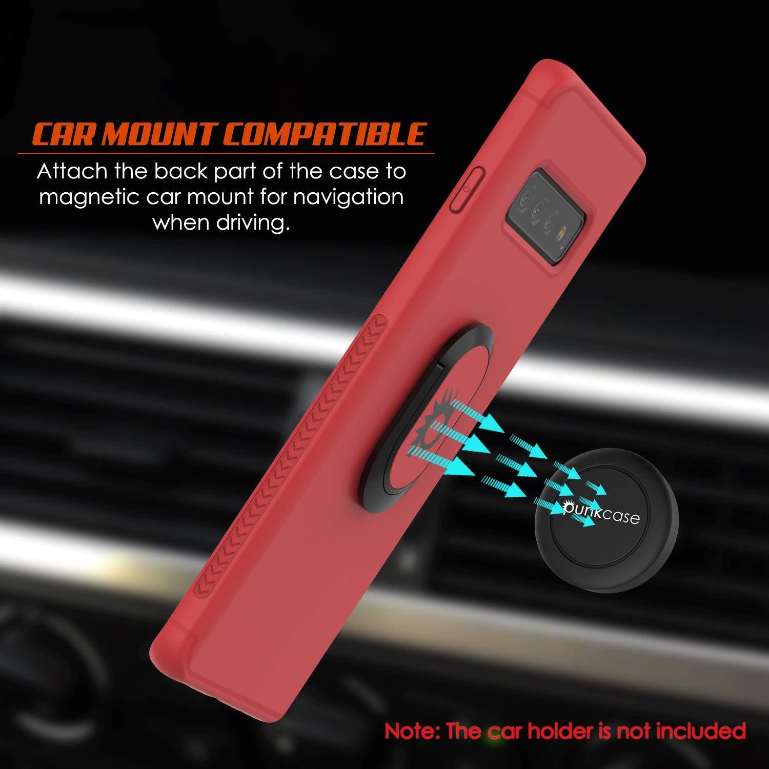 Galaxy S10+ Plus, Capa Protetora TPU Punkcase Magnetix com Suporte e Protetor de Tela [Vermelho]