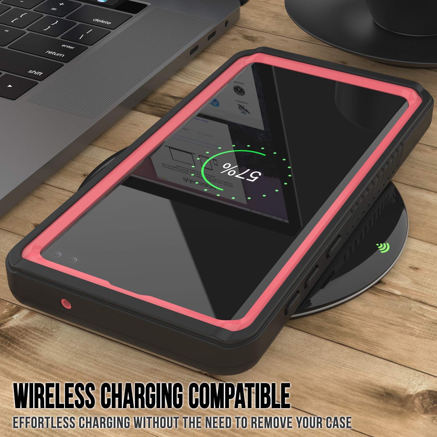 Estojo protetor fininho à prova d'água, de choque e neve para Galaxy S10+ Plus [Rosa]