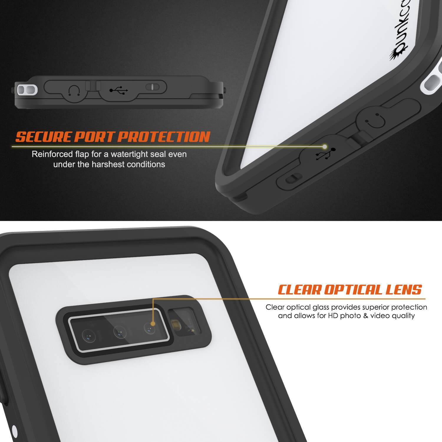 Capa à prova d'água Galaxy S10+ Plus, Punkcase StudStar Branca Fina 6.6 pés IP68 à prova de choque/neve subaquática