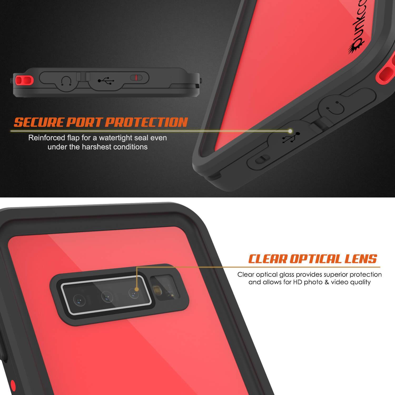 Capa à prova d'água Galaxy S10+ Plus PunkCase StudStar Vermelha Fina 6,6 pés Subaquática IP68 à Prova de Choque/Neve