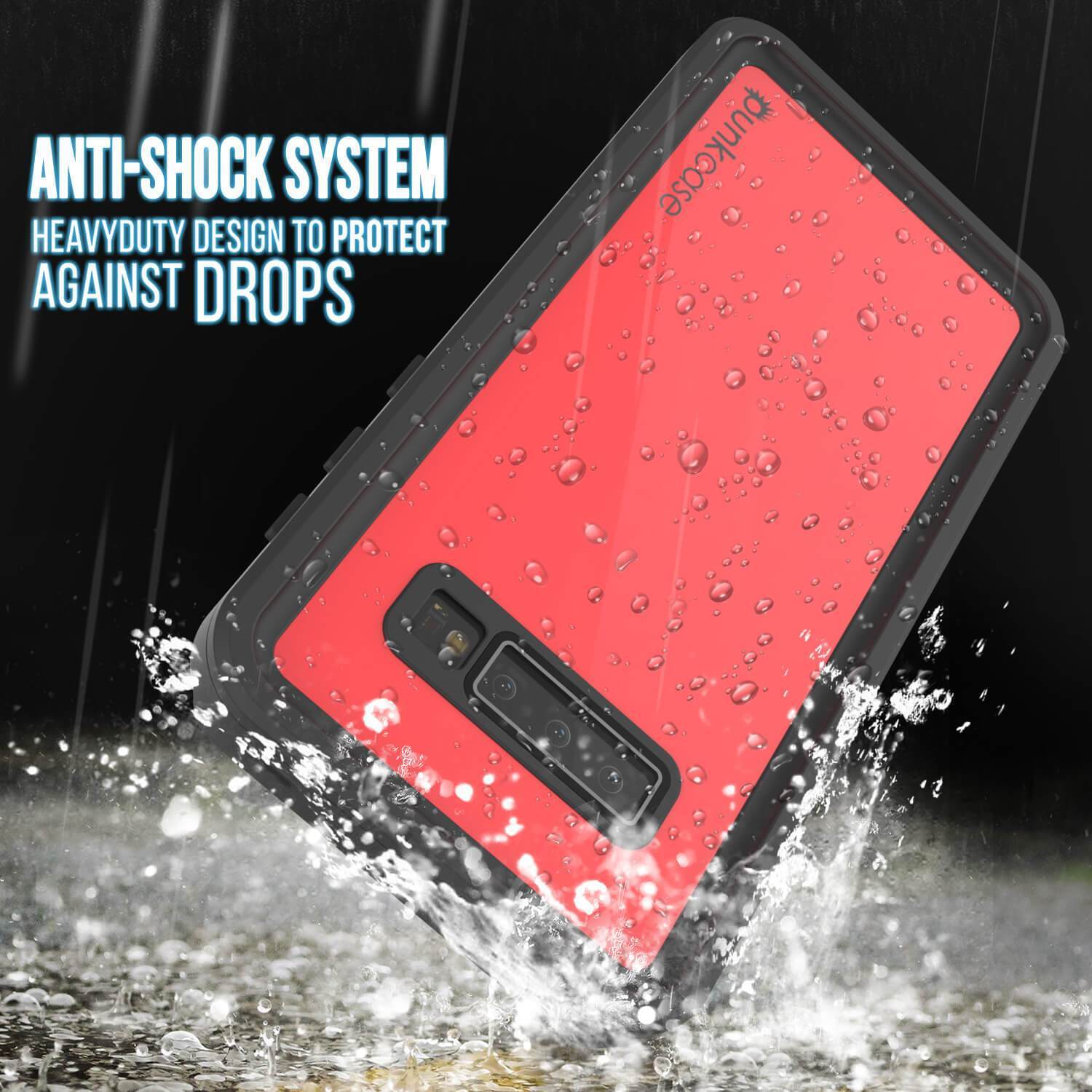 Capa à prova d'água Galaxy S10+ Plus PunkCase StudStar Vermelha Fina 6,6 pés Subaquática IP68 à Prova de Choque/Neve