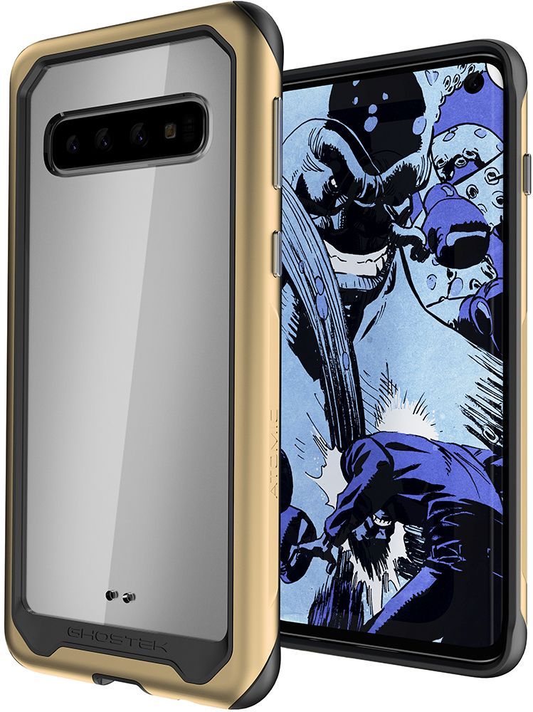 Capa de alumínio de qualidade militar para Galaxy S10 | Série Atomic Slim 2 [Dourado]