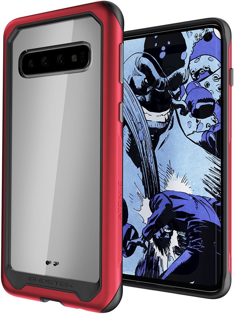 Capa de Alumínio de Grau Militar para Galaxy S10 | Série Atomic Slim 2 [Vermelho]