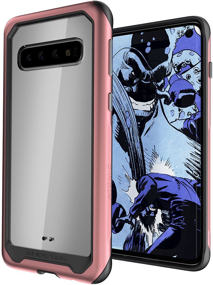 Capa de alumínio de qualidade militar para Galaxy S10 | Série Atomic Slim 2 [Cor-de-rosa]