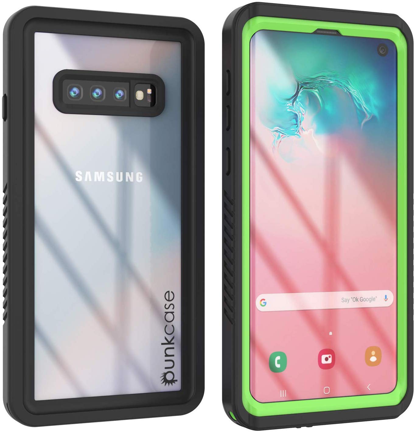 Protetor de Tela à Prova d'Água e de Choque para Galaxy S10 [Verde Claro]