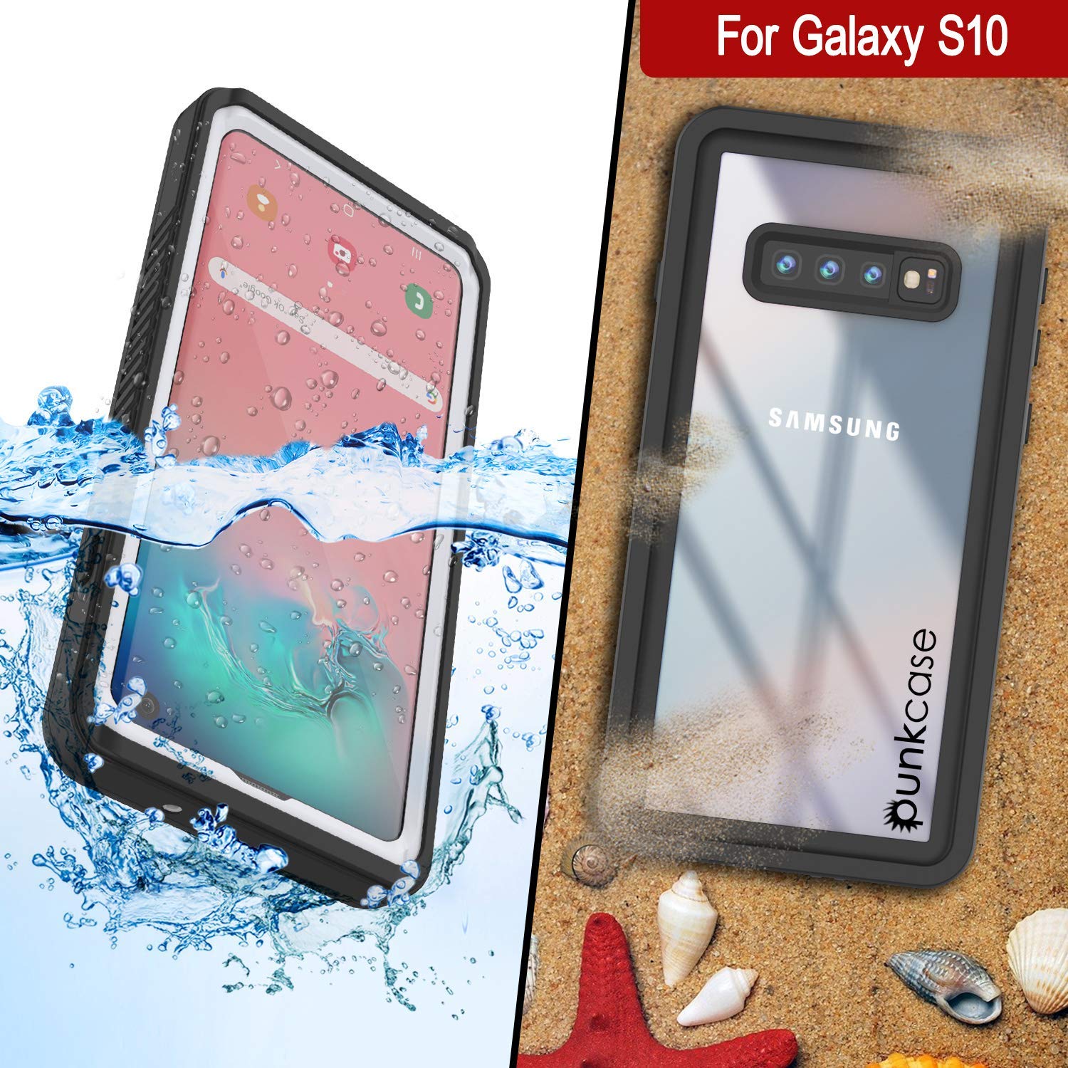 Galaxy S10 Capa Slim à prova d'água/choque/neve/poeira Punkcase [Branco]