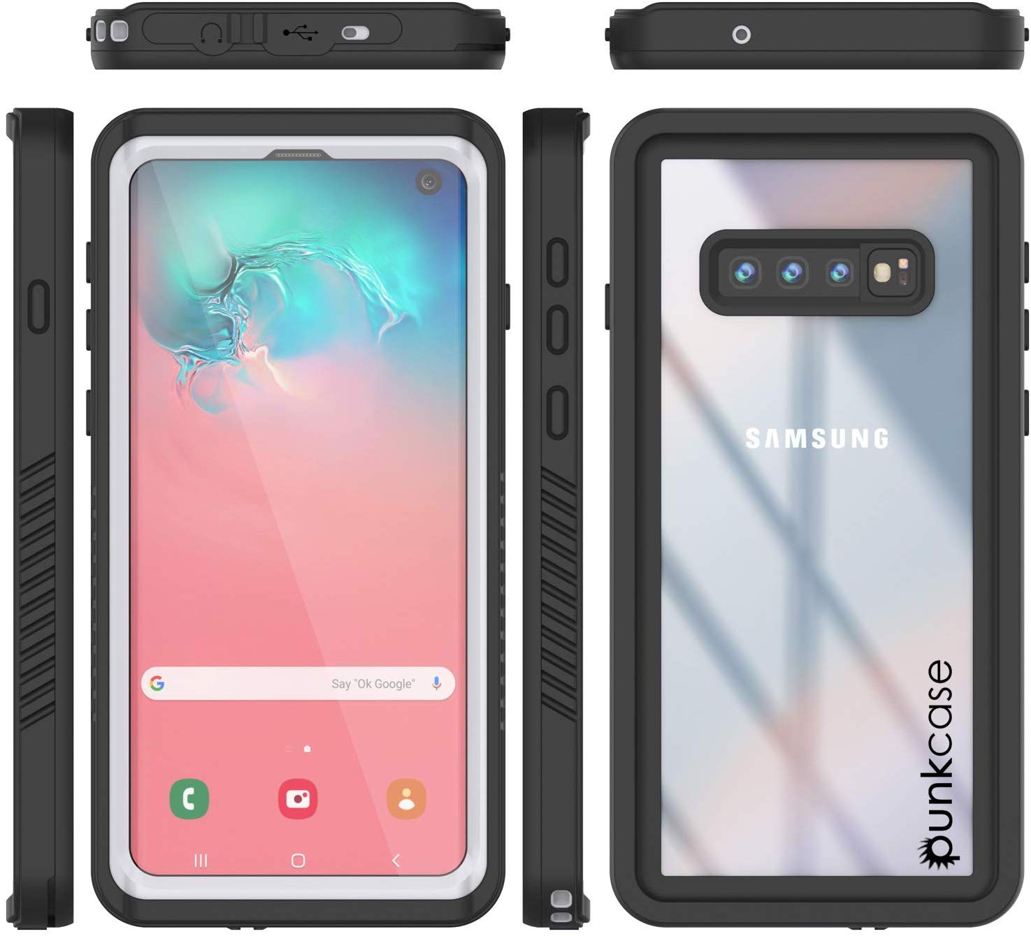 Galaxy S10 Capa Slim à prova d'água/choque/neve/poeira Punkcase [Branco]