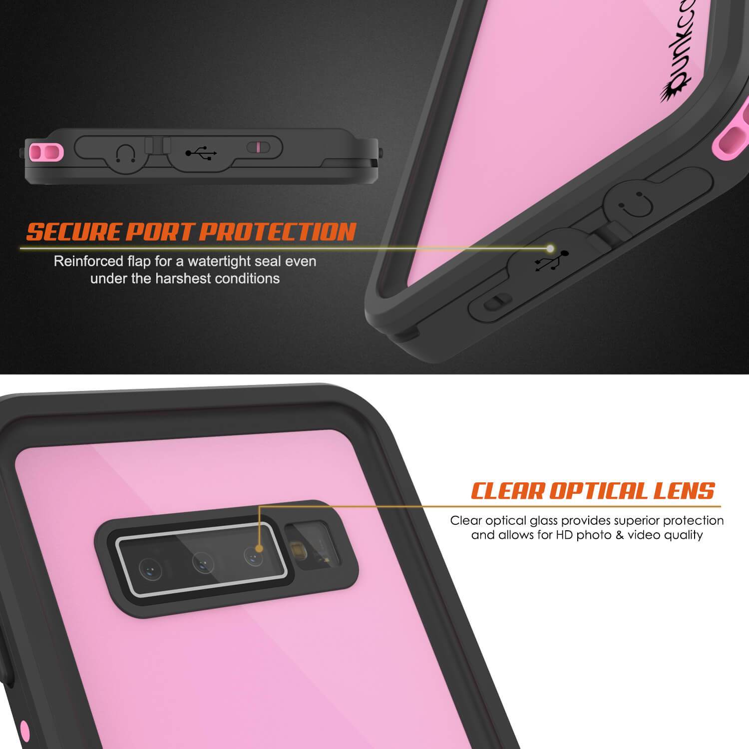 Galaxy A10e Waterproof Case PunkCase StudStar Pink Thin 6.6ft Underwater IP68 Shock/Snow Proof