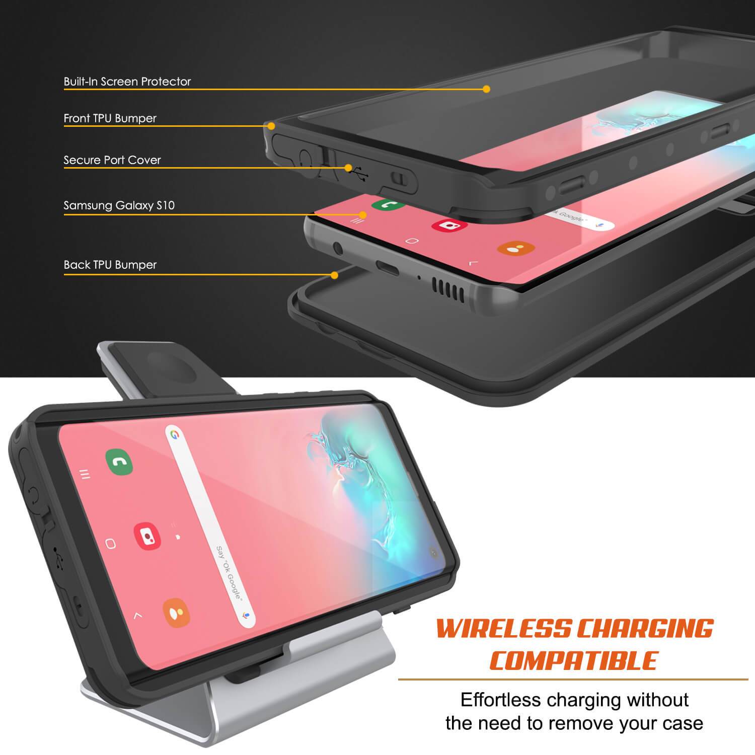 Galaxy A10e Waterproof Case PunkCase StudStar Black Thin 6.6ft Underwater IP68 Shock/Snow Proof