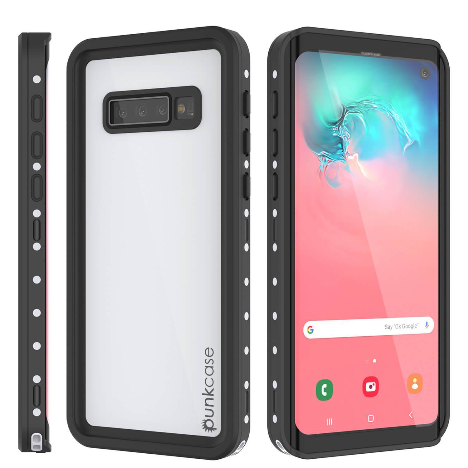 Capa à prova d'água Galaxy S10, Punkcase StudStar Branca Fina à Prova de Choque/Neve Subaquática IP68 de 6,6 pés
