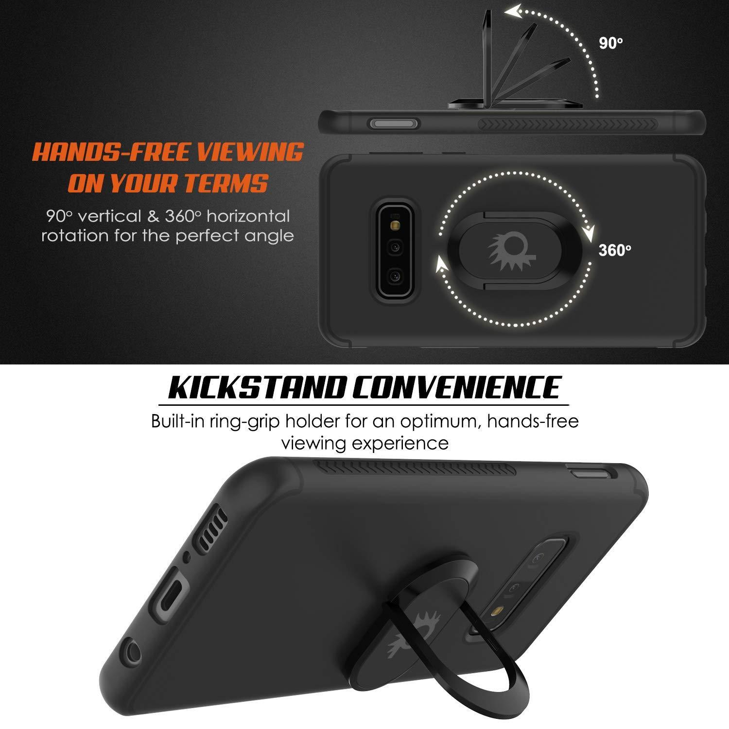 Capa Galaxy S10e, Punkcase Magnetix protetora de TPU com suporte, protetor de tela [preto]