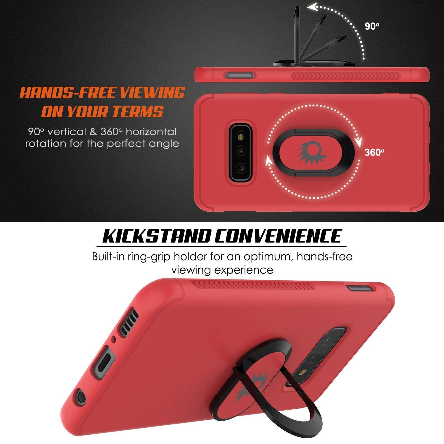 Capa Galaxy S10e, Punkcase Magnetix Protetora TPU com Suporte, Protetor de Tela [Vermelho]