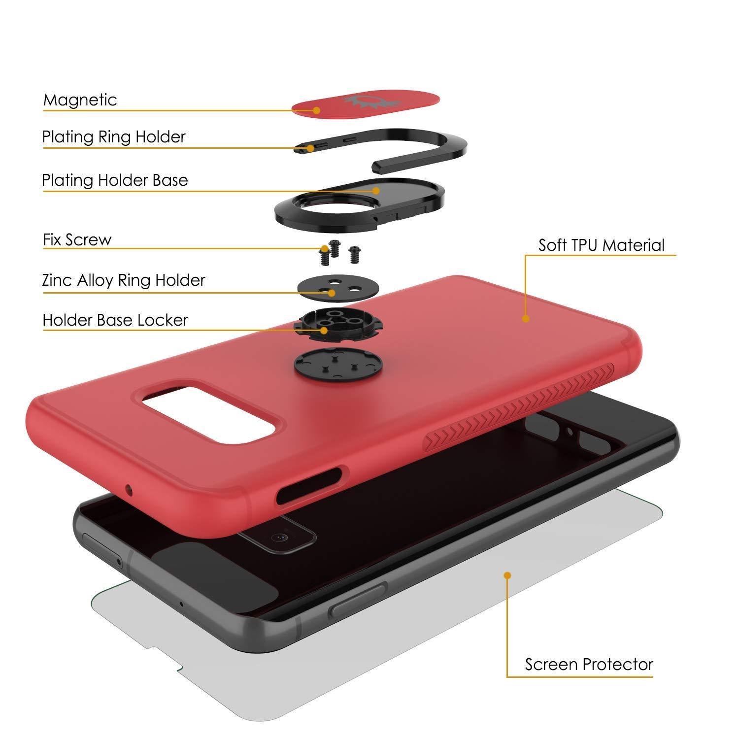 Capa Galaxy S10e, Punkcase Magnetix Protetora TPU com Suporte, Protetor de Tela [Vermelho]