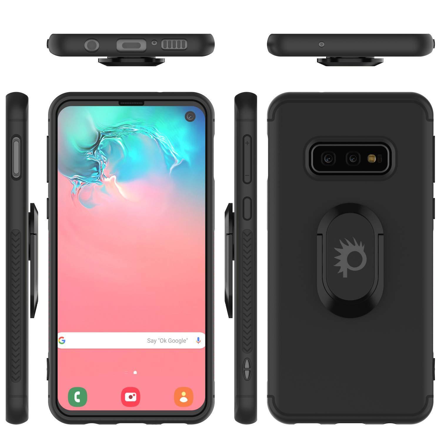 Capa Galaxy S10e, Punkcase Magnetix protetora de TPU com suporte, protetor de tela [preto]