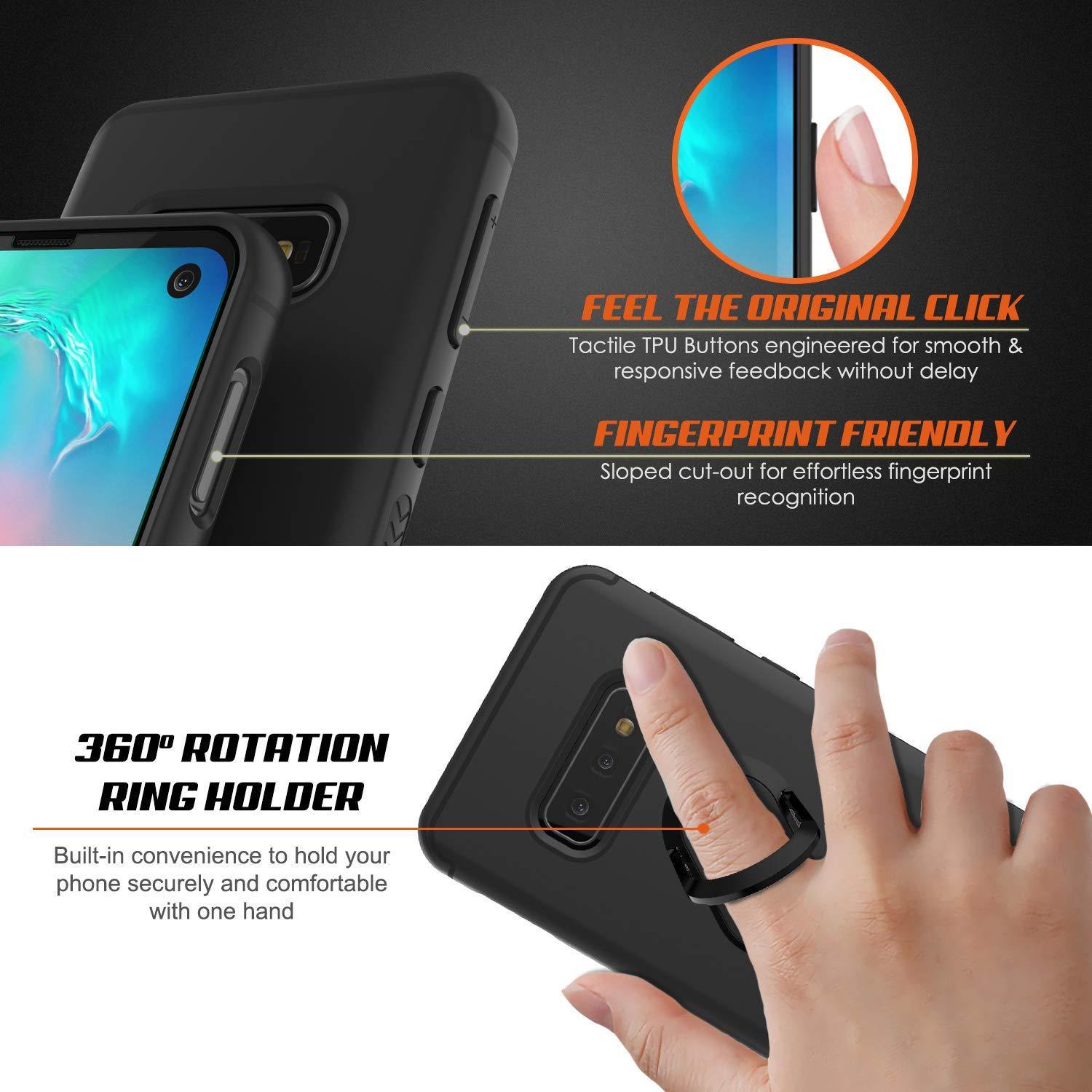 Capa Galaxy S10e, Punkcase Magnetix protetora de TPU com suporte, protetor de tela [preto]
