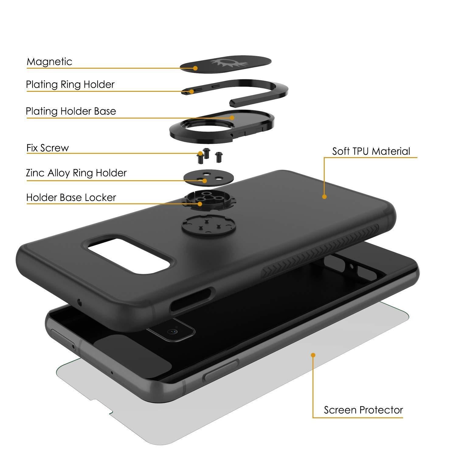 Capa Galaxy S10e, Punkcase Magnetix protetora de TPU com suporte, protetor de tela [preto]