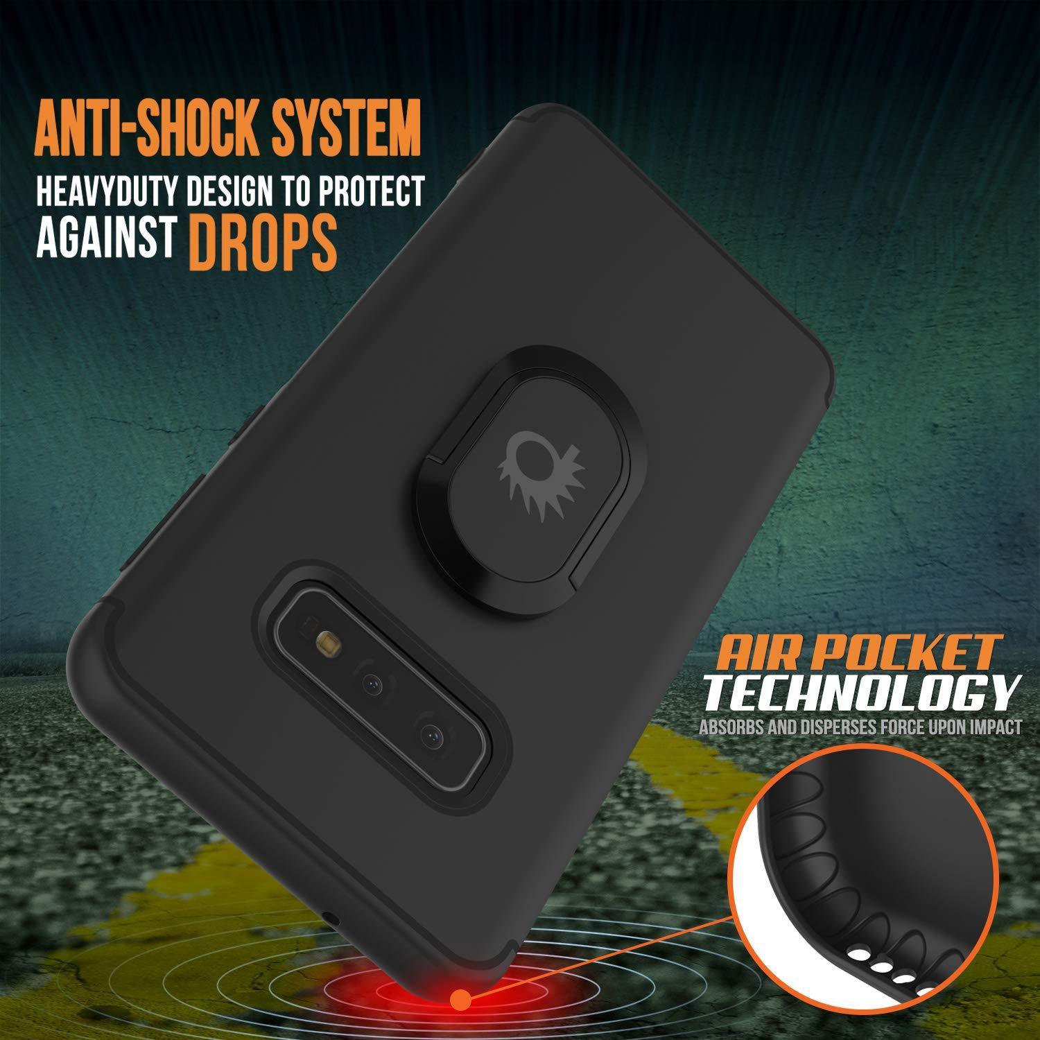 Capa Galaxy S10e, Punkcase Magnetix protetora de TPU com suporte, protetor de tela [preto]