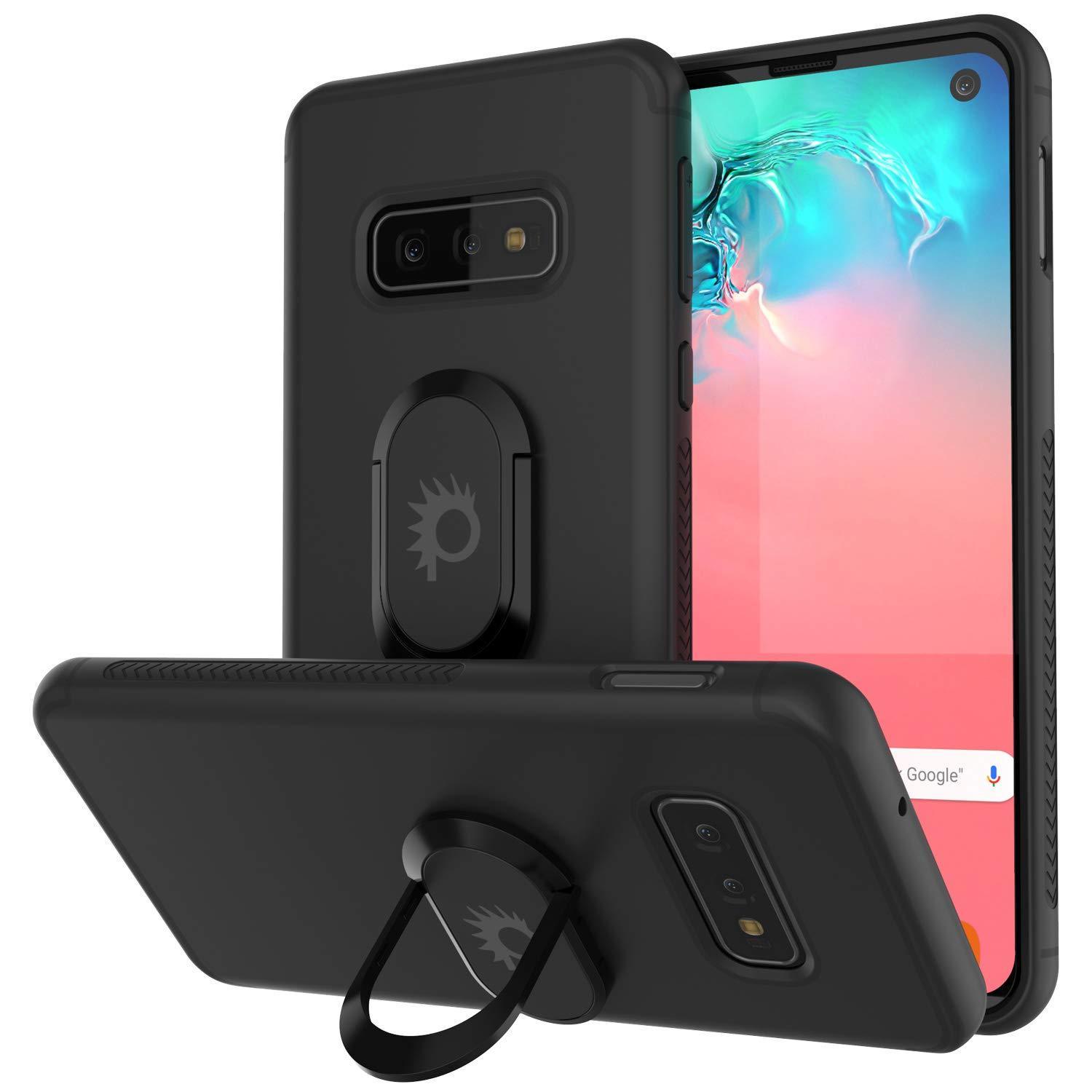 Capa Galaxy S10e, Punkcase Magnetix protetora de TPU com suporte, protetor de tela [preto]